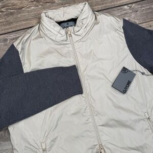 G/ Fore Mens Nylon Hybrid Full Zip Sweater Jacket Hood XL Dune Black NEW $595